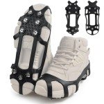 Ice Cleats Anti Slip Crampons 9 Studs Snow Ice Grips for Shoes and Boots Men Women Traction Cleats Grippers for Winter Outdoor Climbing Hiking Walking (X-Large(10-13 men/11.5-14 Women))
