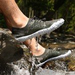 NORTIV 8 Mens Barefoot Water Shoes Lightweight Sports Aqua Shoes Outdoor Swim Fishing Hiking Diving Surf Walking Athletic Water Shoe Army/Green Size 8.5 US TREKMAN-2