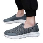 Mens Walking Sports Shoes, 2024 Men's Comfy Flats Outdoor Slip on Hiking Shoes Mouth Lightweight Casual Shoes for Hiking, Camping & Driving 04-Grey, 12