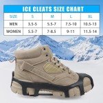 Ice Cleats Anti Slip Crampons 9 Studs Snow Ice Grips for Shoes and Boots Men Women Traction Cleats Grippers for Winter Outdoor Climbing Hiking Walking (X-Large(10-13 men/11.5-14 Women))