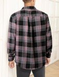 Men's Long Sleeve Plaid Flannel Dress Shirt - Pink