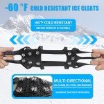 Ice Cleats Anti Slip Crampons 9 Studs Snow Ice Grips for Shoes and Boots Men Women Traction Cleats Grippers for Winter Outdoor Climbing Hiking Walking (X-Large(10-13 men/11.5-14 Women))