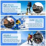 Crampons Ice Cleats for Boots Anti Slip Snow Crampons Hiking Traction Cleats 19 Steel Spikes Ice Grippers for Women Men Kids Shoes Boots Winter Outdoor Walking Climbing Jogging Hiking Fishing (Orange, X-Large (US:11-14))