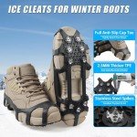 Ice Cleats Anti Slip Crampons 9 Studs Snow Ice Grips for Shoes and Boots Men Women Traction Cleats Grippers for Winter Outdoor Climbing Hiking Walking (X-Large(10-13 men/11.5-14 Women))