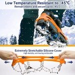 Crampons Ice Cleats for Boots Anti Slip Snow Crampons Hiking Traction Cleats 19 Steel Spikes Ice Grippers for Women Men Kids Shoes Boots Winter Outdoor Walking Climbing Jogging Hiking Fishing (Orange, X-Large (US:11-14))