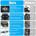 Ice Cleats Anti Slip Crampons 9 Studs Snow Ice Grips for Shoes and Boots Men Women Traction Cleats Grippers for Winter Outdoor Climbing Hiking Walking (X-Large(10-13 men/11.5-14 Women))