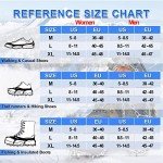 Crampons Ice Cleats for Boots Anti Slip Snow Crampons Hiking Traction Cleats 19 Steel Spikes Ice Grippers for Women Men Kids Shoes Boots Winter Outdoor Walking Climbing Jogging Hiking Fishing (Orange, X-Large (US:11-14))