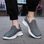 Mens Walking Sports Shoes, 2024 Men's Comfy Flats Outdoor Slip on Hiking Shoes Mouth Lightweight Casual Shoes for Hiking, Camping & Driving 04-Grey, 12