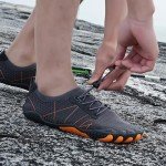 Water Shoes Men Water Shoes for Women Beach Shoes for Mens Womens Aqua Swim Shoes Quick Dry Water Shoes Aqua Shoes Aqua Yoga Socks for Hiking Walking Diving Surf Outdoor, Orange, 8.5 Wide Women/7 Wide
