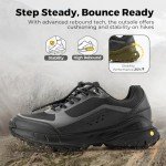 FitVille Men's Wide Hiking Shoes for Men Low-top Outdoor Walking Shoes Trekking Trails Sneakers for Outdoor Trailing Trekking Camping Walking