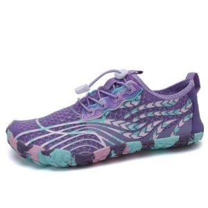 WateLves Water Shoes for Men Women Barefoot Quick-Dry Aqua Sock Outdoor Athletic Sport Shoes Kayaking Boating Hiking Surfing Walking, Purple, 10 Women/9 Men