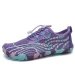 WateLves Water Shoes for Men Women Barefoot Quick-Dry Aqua Sock Outdoor Athletic Sport Shoes Kayaking Boating Hiking Surfing Walking, Purple, 10 Women/9 Men