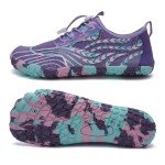 WateLves Water Shoes for Men Women Barefoot Quick-Dry Aqua Sock Outdoor Athletic Sport Shoes Kayaking Boating Hiking Surfing Walking, Purple, 10 Women/9 Men
