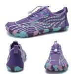 WateLves Water Shoes for Men Women Barefoot Quick-Dry Aqua Sock Outdoor Athletic Sport Shoes Kayaking Boating Hiking Surfing Walking, Purple, 10 Women/9 Men