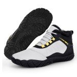 Hike Winter Footwear Barefoot Boots Mens Womens, Waterproof Winter Snow Boots, Warm Ankle Booties, Wide Toe Barefoot Hiking Boots, Non-Slip Zero Drop Sole Hike Shoes for Hiking Walking Outdoor, A3