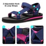 Dodow Mens Athletic Sport Outdoor Walking Sandals Hiking Water Sandal Beach Shoes, Bluerose, 8 Women/6 Men