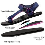 Dodow Mens Athletic Sport Outdoor Walking Sandals Hiking Water Sandal Beach Shoes, Bluerose, 8 Women/6 Men
