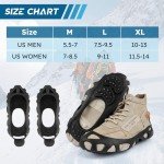 Ice Cleats for Shoes and Boots, Crampons for Hiking Snow Traction Cleats for Walking on Snow and Ice with 30 Stainless Steel Anti Slip Studs for Women Men Winter Outdoor Hiking Walking Jogging