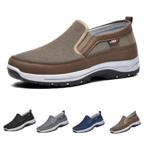 MNRWNVMG CNA Trop Shoes for Men,Breathable Orthopedic Travel Plimsolls,CNA Trop Men Outdoor Hiking Orthopedic Shoes Breathable Walking Loafers (10,Brown)