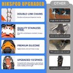 Crampons Ice Cleats for Boots Anti Slip Snow Crampons Hiking Traction Cleats 19 Steel Spikes Ice Grippers for Women Men Kids Shoes Boots Winter Outdoor Walking Climbing Jogging Hiking Fishing (Orange, Large (US:8-11))