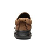 BIFINI Men's Slip-on Outdoor Walking Shoes Adventure Leather Hiking Moc Moccasin Light Brown 10