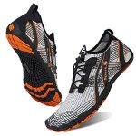 Water Shoes for Men and Women Barefoot Quick-Dry Aqua Sock Outdoor Athletic Sport Shoes for Kayaking, Boating, Hiking, Surfing, Walking (M-White, 38)