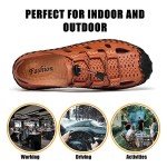 Mens Closed Toe Sandals, Sport Hiking Leather Sandals Breathable Fisherman Adjustable Shoes Summer Casual for Outdoor Trail Walking
