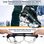 Crampons Ice Cleats for Boots Anti Slip Snow Crampons Hiking Traction Cleats 19 Steel Spikes Ice Grippers for Women Men Kids Shoes Boots Winter Outdoor Walking Climbing Jogging Hiking Fishing (Black, Medium (US:5-8))
