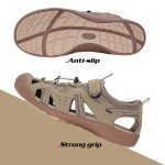 GRITION Mens Outdoor Hiking Sandals Summer Beach Closed Toe Water Sandal Waterproof Comfortable Fisherman Adventures Sport Athletic Walking Traveling Shoes Sandles, Beige, 9