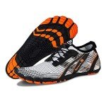 Water Shoes for Men and Women Barefoot Quick-Dry Aqua Sock Outdoor Athletic Sport Shoes for Kayaking, Boating, Hiking, Surfing, Walking (M-White, 38)