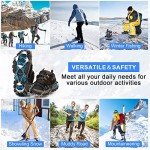 Crampons Ice Cleats for Boots Anti Slip Snow Crampons Hiking Traction Cleats 19 Steel Spikes Ice Grippers for Women Men Kids Shoes Boots Winter Outdoor Walking Climbing Jogging Hiking Fishing (Black, Medium (US:5-8))
