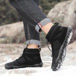 Fovolat Barefoot Boots Women,Winter Boots for Women Wide - Hiking Shoes Mens Womens Outdoor Athletic Sports Shoes Walking Shoes Trail Running Shoes Trekking Climbing Black