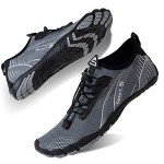 Water Shoes for Men and Women Barefoot Quick-Dry Aqua Sock Outdoor Athletic Sport Shoes for Kayaking, Boating, Hiking, Surfing, Walking (M-Gray, 44)