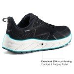 OUTJET Men's Waterproof Walking Shoes Comfortable Cushion Fashion Sneakers Non-Slip Durable Outdoor Hiking Shoes, Black, 9