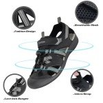 GRITION Mens Outdoor Hiking Sandals Summer Beach Closed Toe Water Sandal Waterproof Comfortable Fisherman Adventures Sport Athletic Walking Traveling Shoes Sandles, Black, 8.5