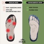 Hike Footwear Caspar Pro Non-Slip Waterproof Barefoot Shoes for Women and Men - Wide Toe Box Winter Hiking Shoes for Outdoor Adventure, Lightweight Barefoot Walking Boots for Comfort & Flexibility