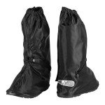 Anti-Slip Walking Boot Cover for Shoes Motorcycle Boots size Men 8.5-9.5 Women 10-11 with Reflective Heels and Sturdy Zippered Elastic Bands for Outdoor Hiking Camping Fishing - Black