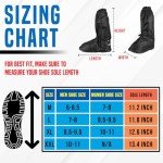 Anti-Slip Walking Boot Cover for Shoes Motorcycle Boots size Men 8.5-9.5 Women 10-11 with Reflective Heels and Sturdy Zippered Elastic Bands for Outdoor Hiking Camping Fishing - Black