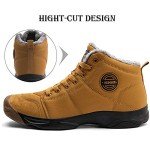 UPSOLO Mens Snow Boots Ankle Booties Winter Shoes Trekking & Hiking Warm Soft Sole Fully Fur Lined Anti-Slip Cotton Fluff Outdoor Casual Walking Lightweight Sneakers(6118 Yellow 43)