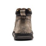 FLYLAND Men's Chukka Ankle Boots Handmade Leather Sneakers Fashion Casual Shoes Non Slip Breathable Comfortable for Driving Walking Hiking Outdoor, Grey, 8.5