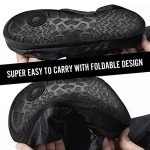 Anti-Slip Walking Boot Cover for Shoes Motorcycle Boots size Men 8.5-9.5 Women 10-11 with Reflective Heels and Sturdy Zippered Elastic Bands for Outdoor Hiking Camping Fishing - Black