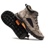 FLYLAND Men's Chukka Ankle Boots Handmade Leather Sneakers Fashion Casual Shoes Non Slip Breathable Comfortable for Driving Walking Hiking Outdoor, Grey, 8.5