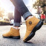 UPSOLO Mens Snow Boots Ankle Booties Winter Shoes Trekking & Hiking Warm Soft Sole Fully Fur Lined Anti-Slip Cotton Fluff Outdoor Casual Walking Lightweight Sneakers(6118 Yellow 43)