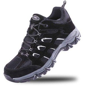 TFO Waterproof Hiking Shoes Men Non-Slip Lightweight Sneakers for Outdoor Trekking Walking Black, Black, 8.5