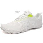 WateLves Water Shoes Men Women Beach Barefoot Aqua Socks Breathable Wide Swim Outdoor Walking Anti Slip Pool Shoes for Hiking Kayaking Diving Surfing, B-white, 12 Women/11 Men