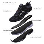 TFO Waterproof Hiking Shoes Men Non-Slip Lightweight Sneakers for Outdoor Trekking Walking Black, Black, 8.5