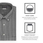 Van Heusen Men's Black Gingham Dress Shirt, XL