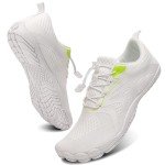 WateLves Water Shoes Men Women Beach Barefoot Aqua Socks Breathable Wide Swim Outdoor Walking Anti Slip Pool Shoes for Hiking Kayaking Diving Surfing, B-white, 12 Women/11 Men