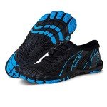 Water Shoes for Men and Women Barefoot Quick-Dry Aqua Sock Outdoor Athletic Sport Shoes for Kayaking, Boating, Hiking, Surfing, Walking (M-Black/Blue, 39)