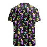 Stazary Men's Neon Hawaiian Button-Up Shirt